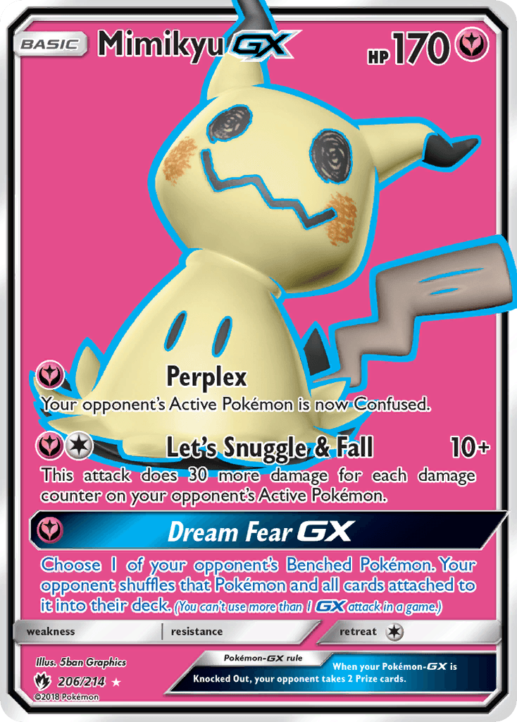 Carta Pokémon Mimikyu-GX 206