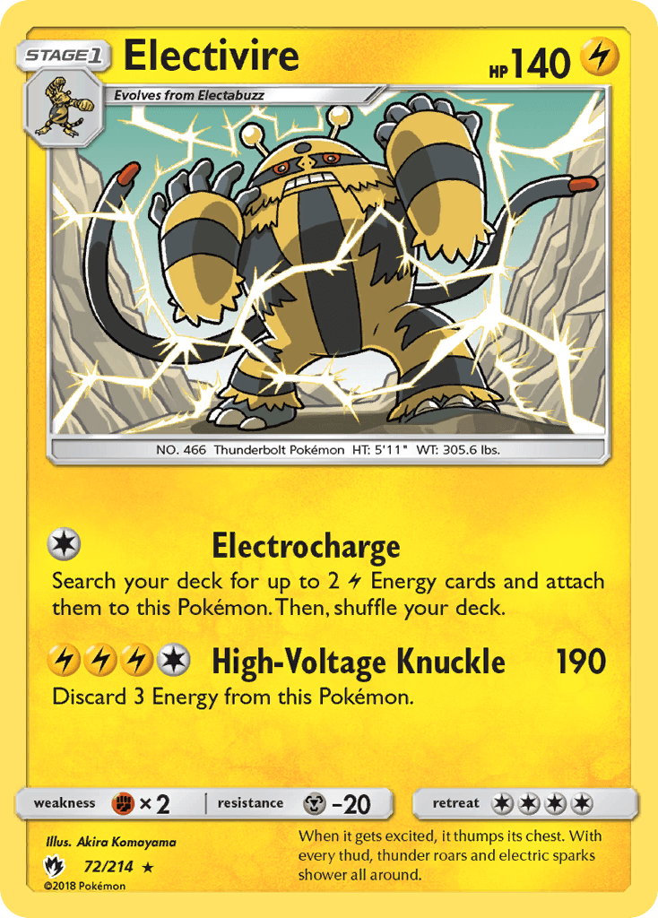 Carta Pokémon Electivire 72