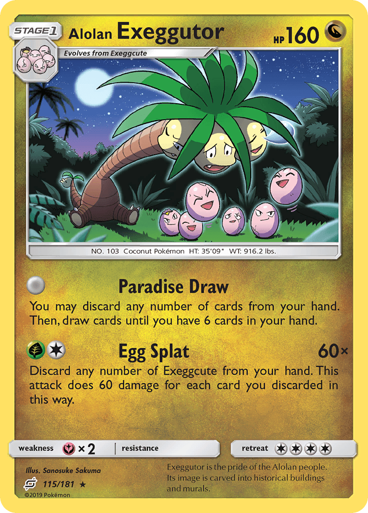 Carta Pokémon Alolan Exeggutor