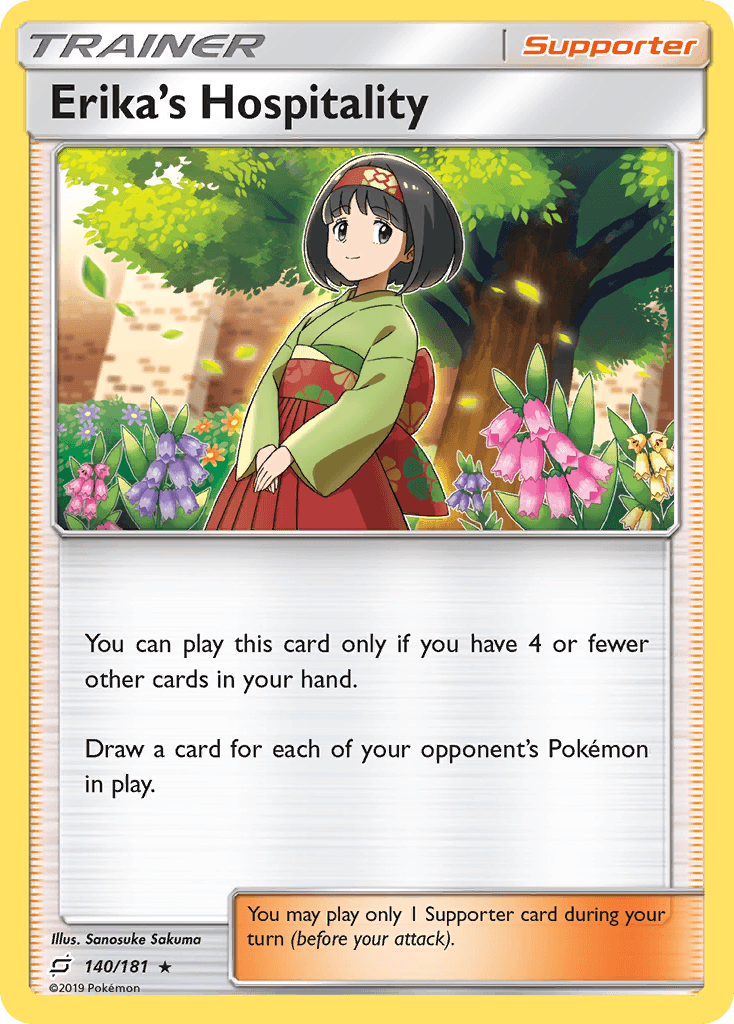 Carta Pokémon Erika's Hospitality 140