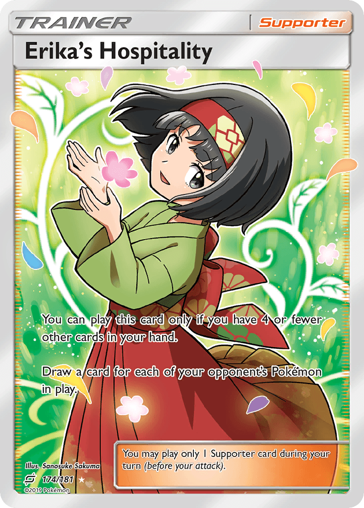 Carta Pokémon Erika's Hospitality 174