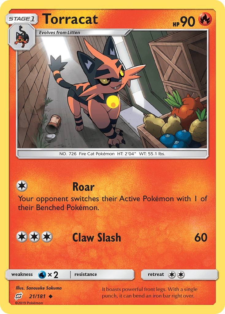 Carta Pokémon Torracat 21