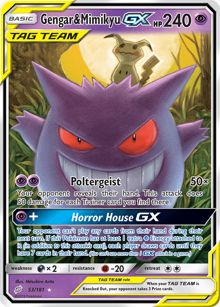 Carta Pokémon Gengar & Mimikyu-GX 53