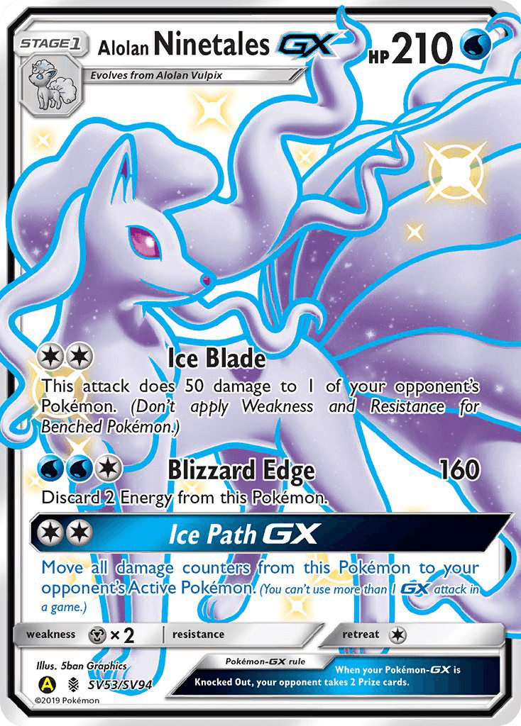Carta Pokémon Alolan Ninetales-GX SV53