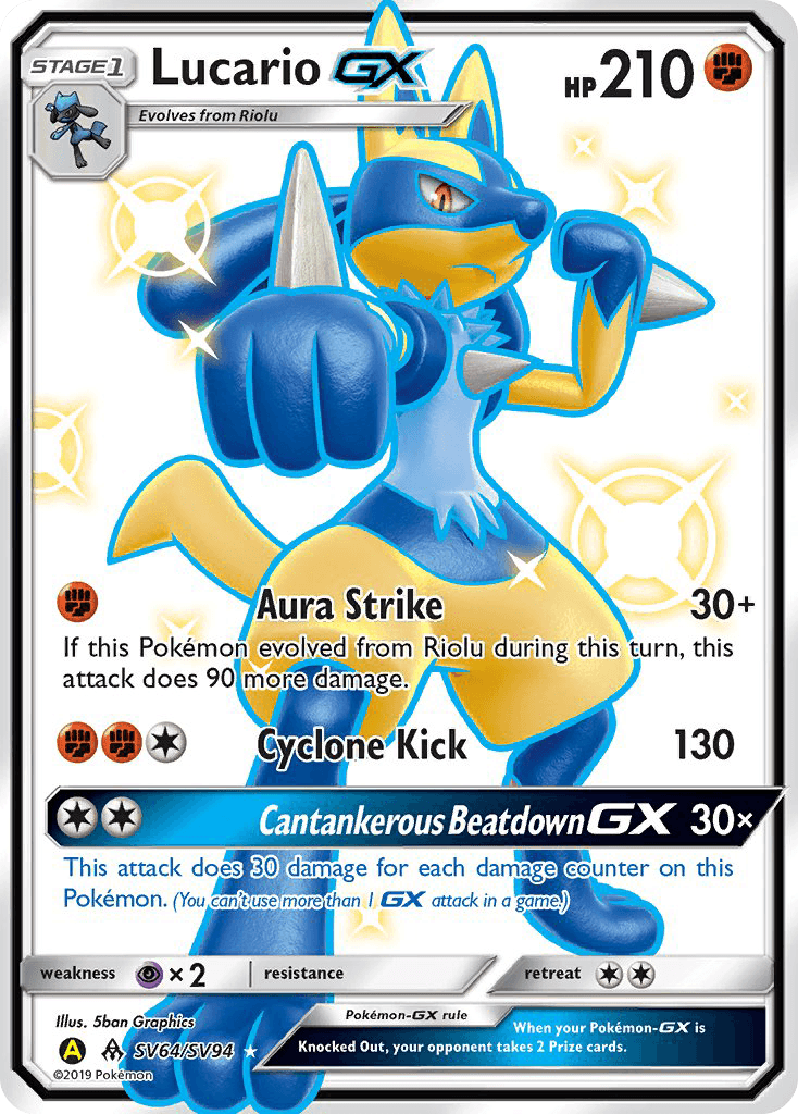 Carta Pokémon Lucario-GX SV64