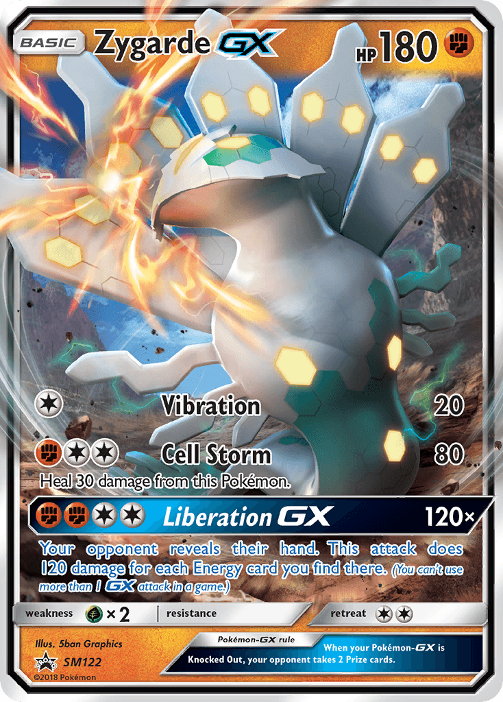 Carta Pokémon Zygarde-GX SM122 de SM Black Star Promos