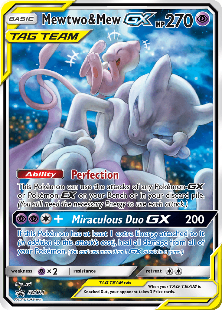 Carta Pokémon Mewtwo & Mew-GX SM191