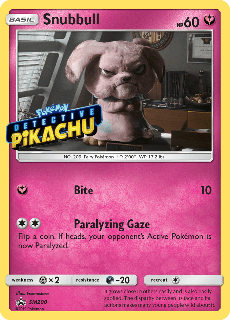 Carta Pokémon Snubbull SM200 de SM Black Star Promos