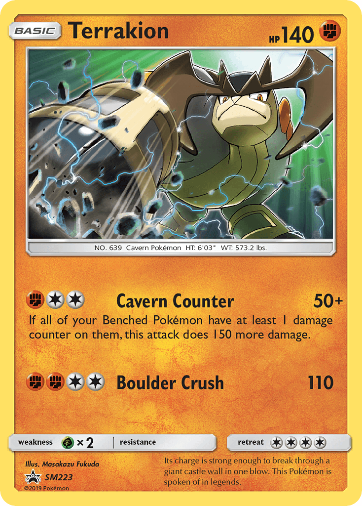 Carta Pokémon Terrakion SM223 de SM Black Star Promos