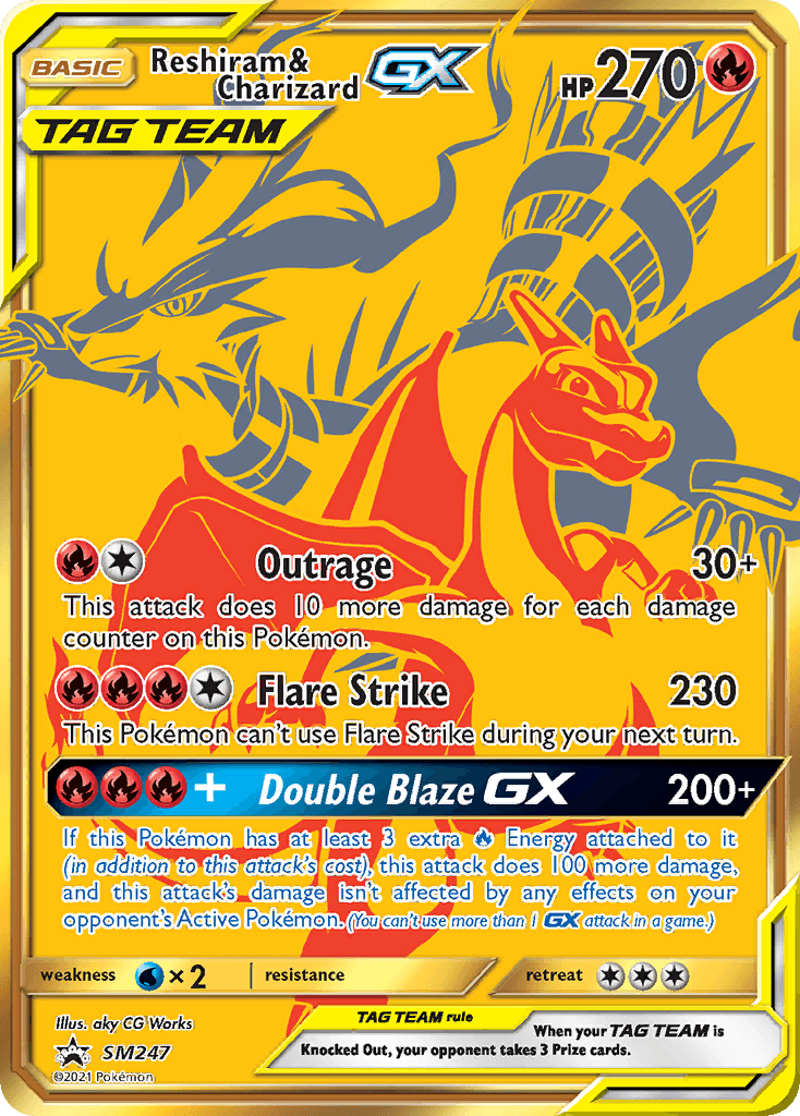 Carta Pokémon Reshiram & Charizard-GX SM247