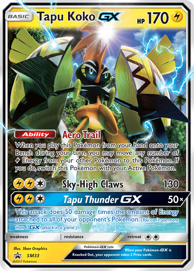 Carta Pokémon Tapu Koko-GX SM33
