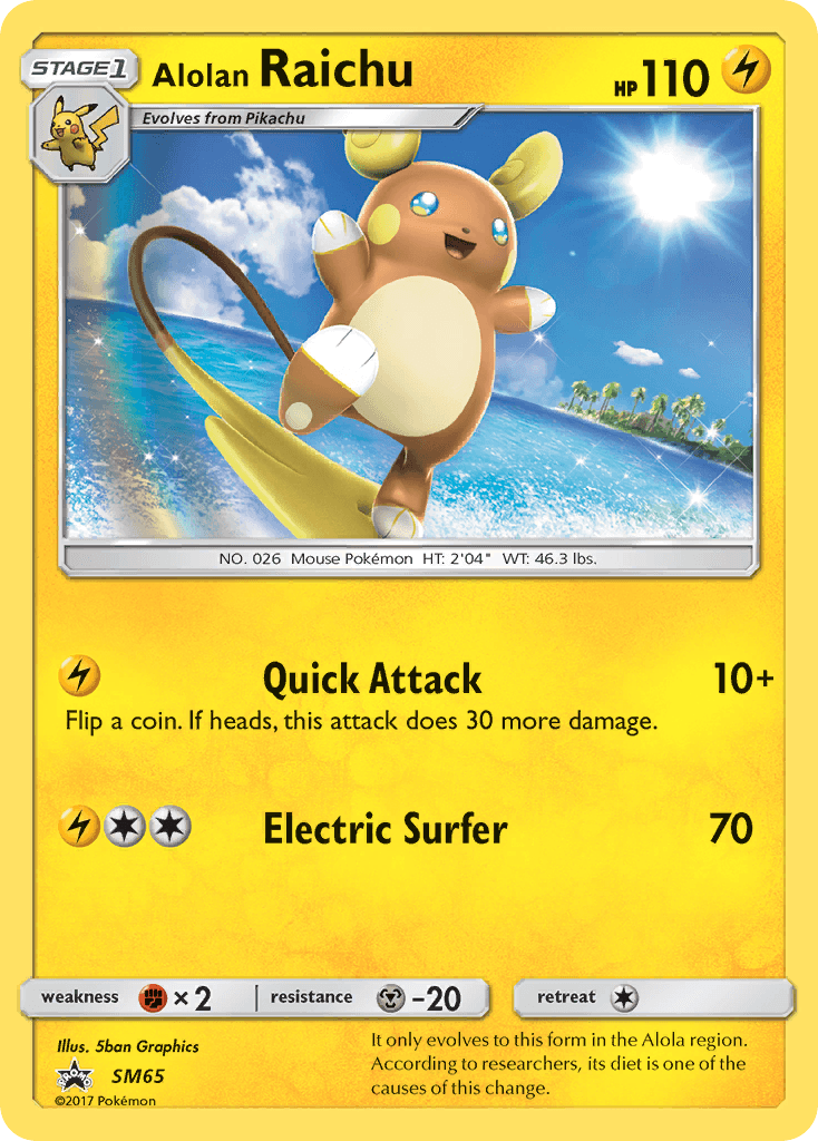 Carta Pokémon Alolan Raichu SM65