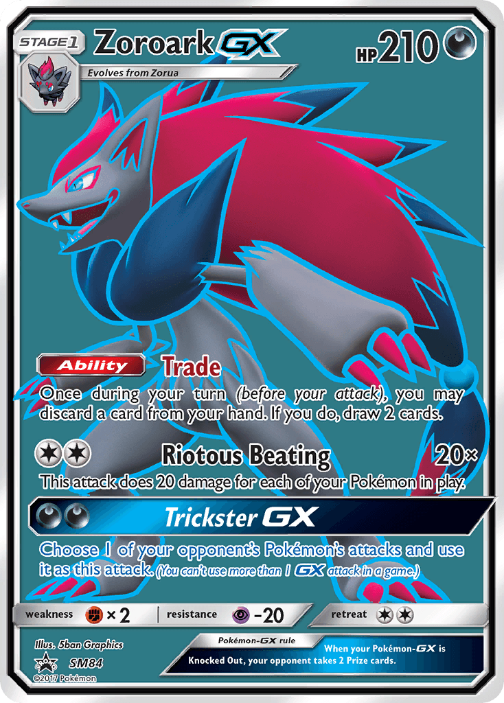 Carta Pokémon Zoroark-GX SM84