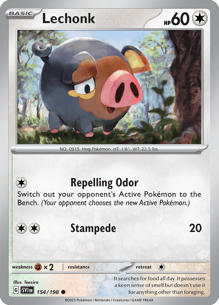 Carta Pokémon Lechonk 154