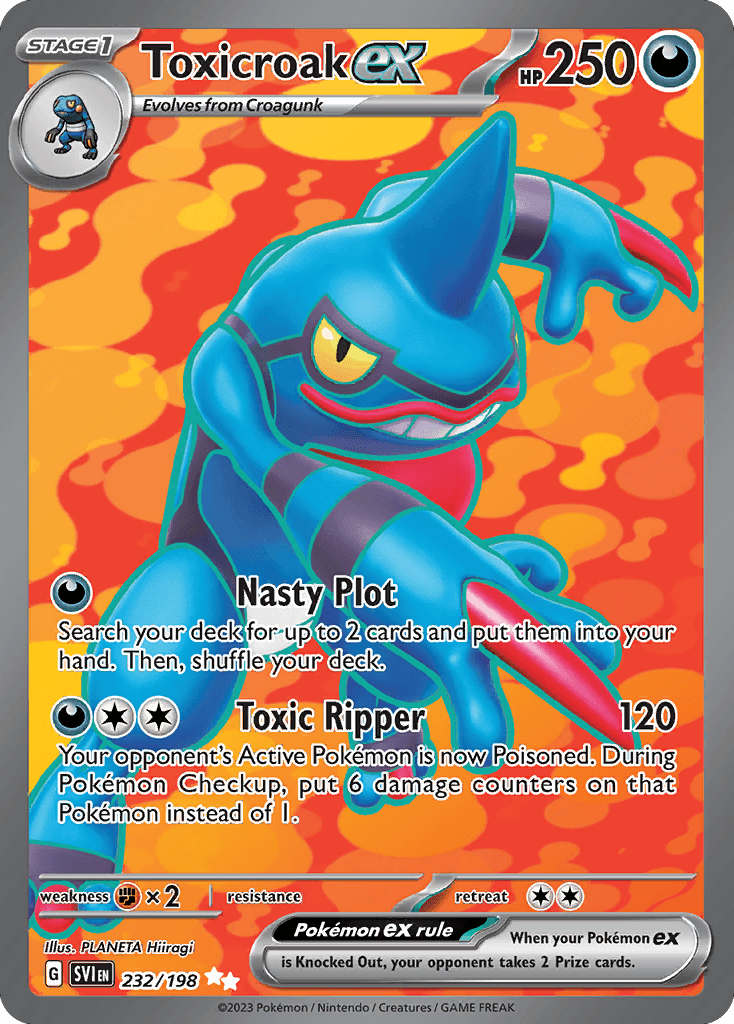 Carta Pokémon Toxicroak ex 232 de Scarlet & Violet