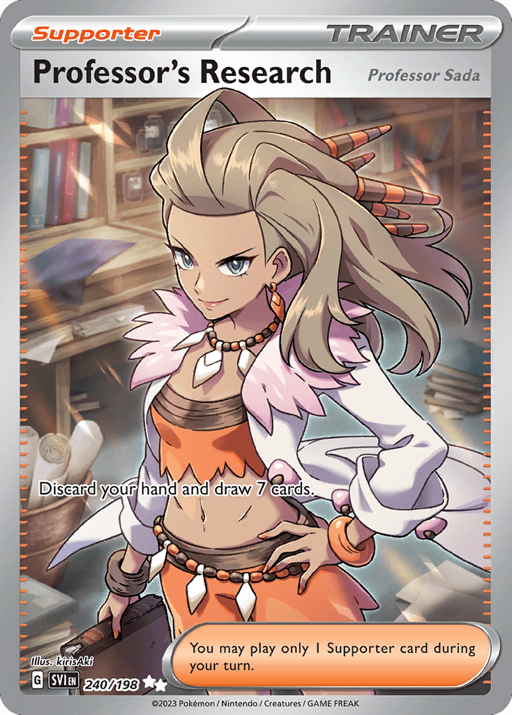 Carta Pokémon Professor's Research (Professor Sada) 240 de Scarlet & Violet
