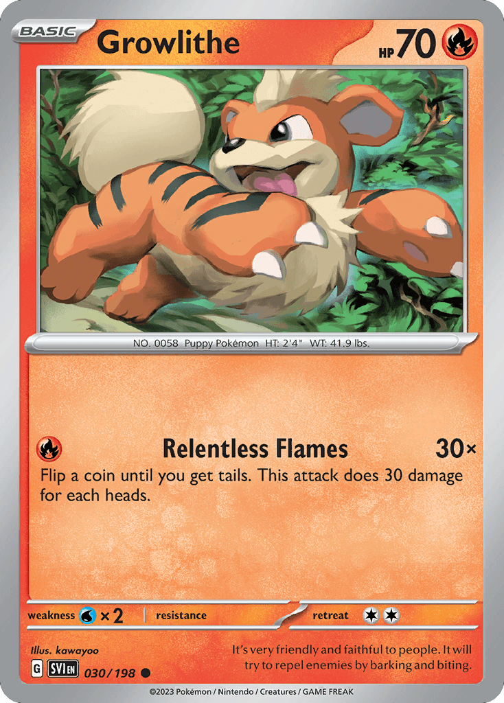Carta Pokémon Growlithe 30