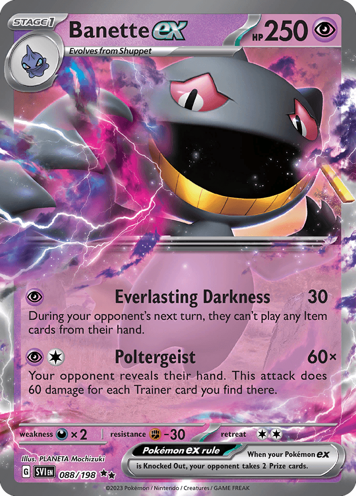 Carta Pokémon Banette ex 88