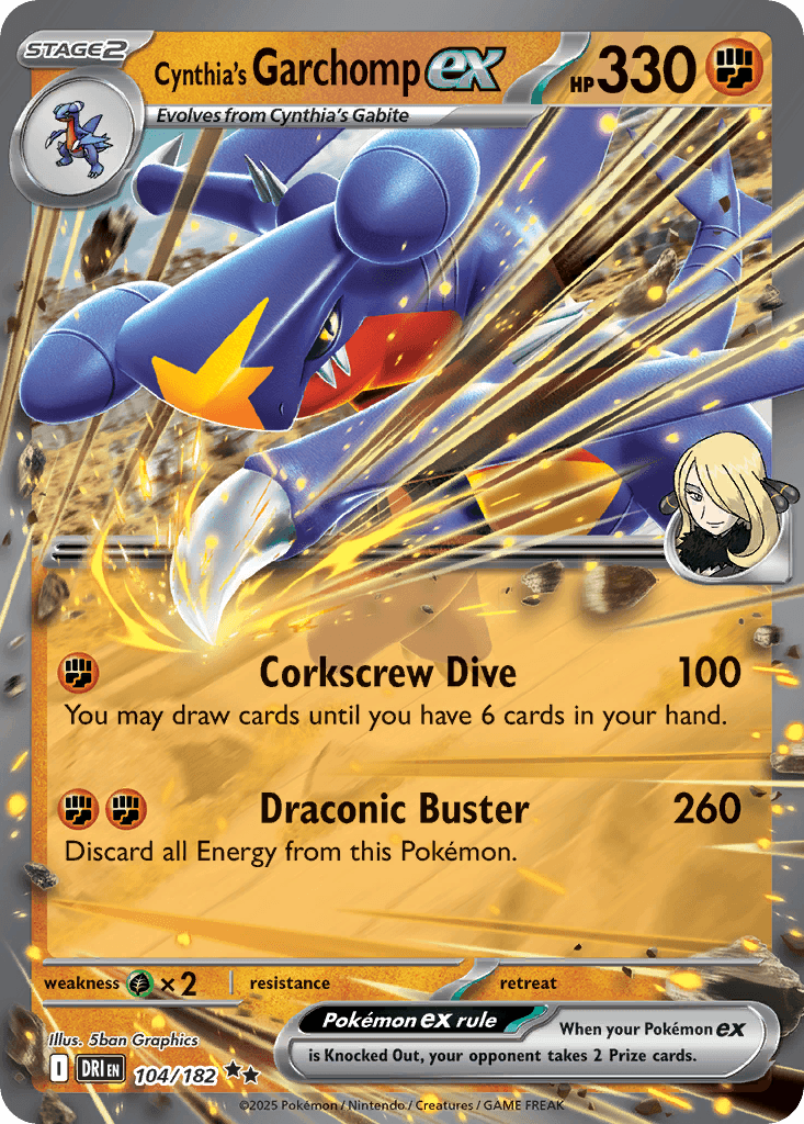 Carta Pokémon Cynthia's Garchomp ex 104