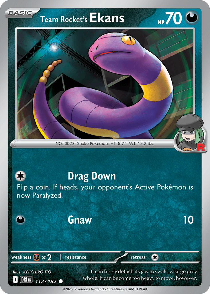 Carta Pokémon Team Rocket's Ekans 112 de Destined Rivals