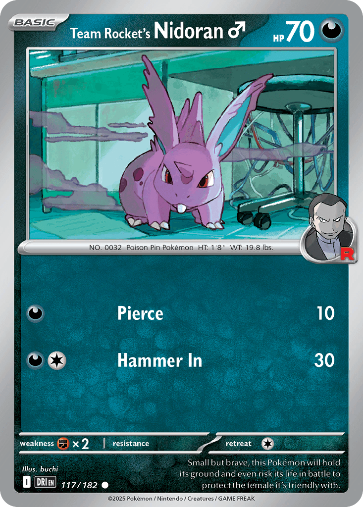 Carta Pokémon Team Rocket's Nidoran♂ 117