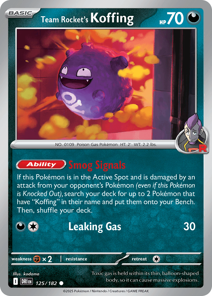 Carta Pokémon Team Rocket's Koffing
