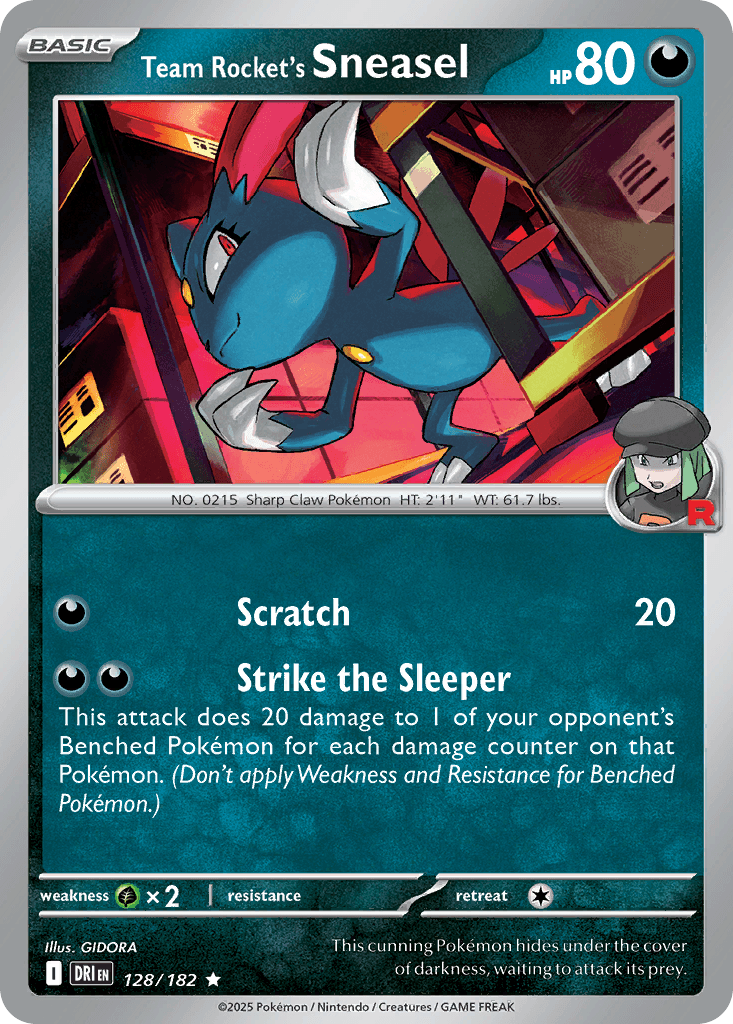 Carta Pokémon Team Rocket's Sneasel 128 de Destined Rivals