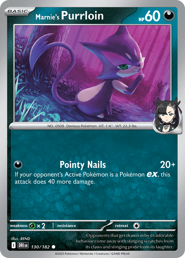 Carta Pokémon Marnie's Purrloin 130