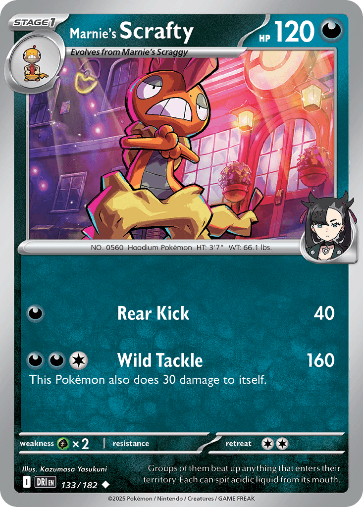 Carta Pokémon Marnie's Scrafty 133