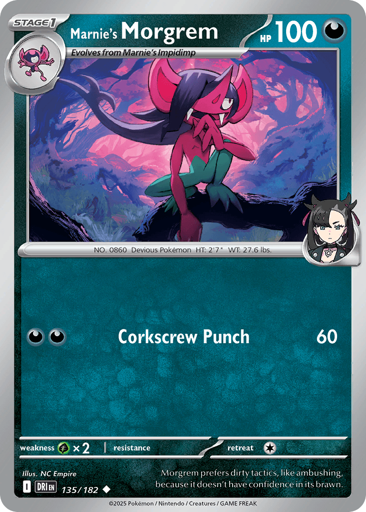 Carta Pokémon Marnie's Morgrem 135