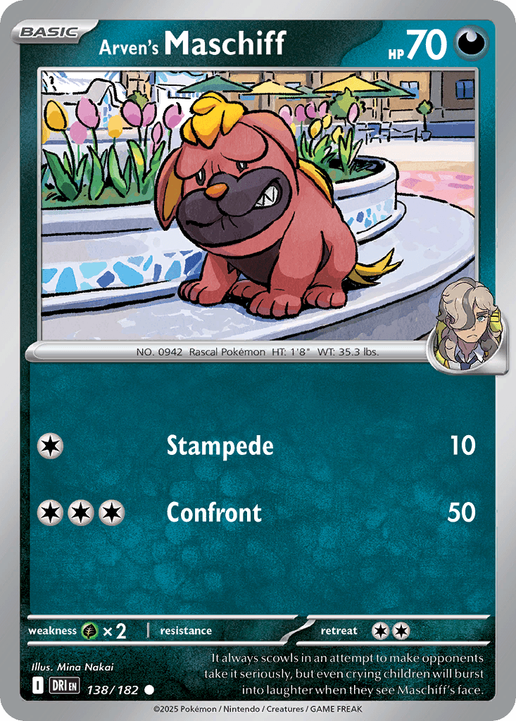 Carta Pokémon Arven's Maschiff 138