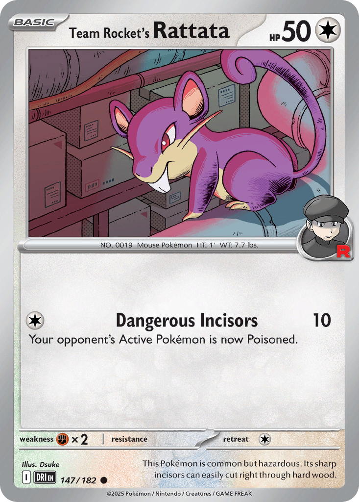 Carta Pokémon Team Rocket's Rattata 147