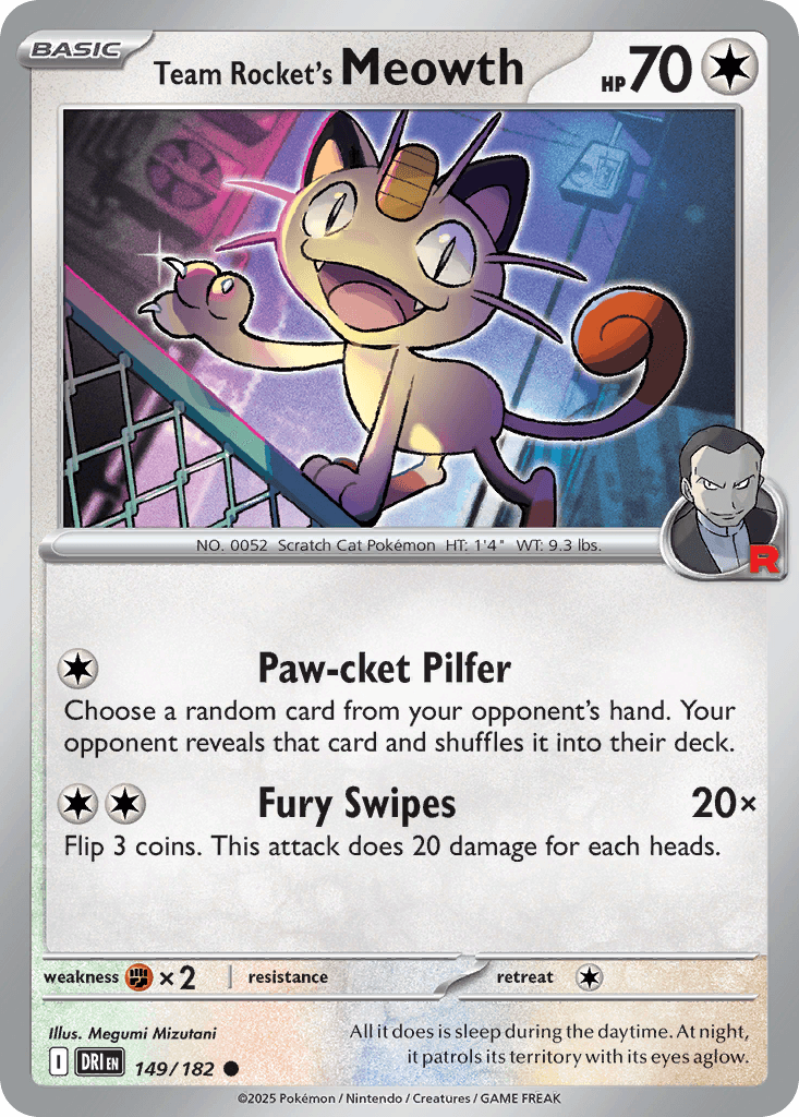 Carta Pokémon Team Rocket's Meowth