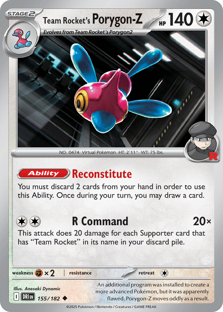 Carta Pokémon Team Rocket's Porygon-Z 155
