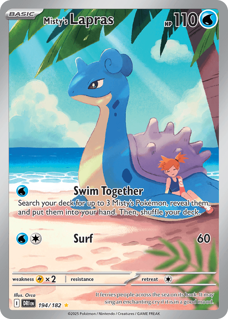 Carta Pokémon Misty's Lapras 194