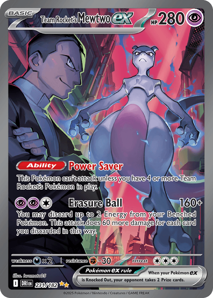 Carta Pokémon Team Rocket's Mewtwo ex