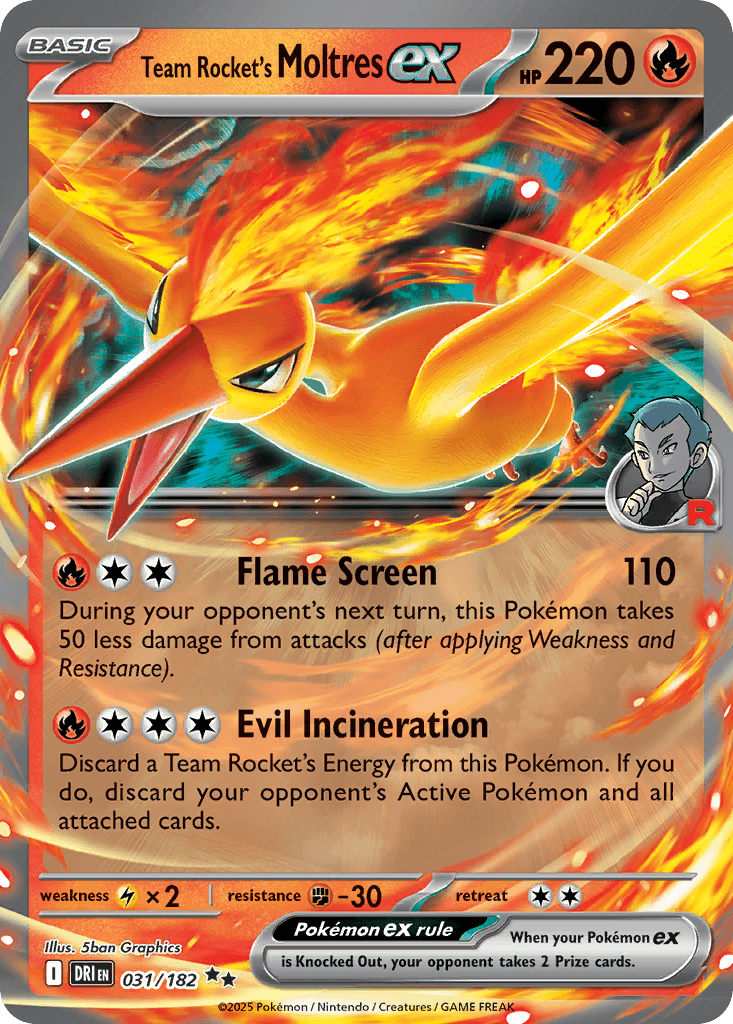Carta Pokémon Team Rocket's Moltres ex