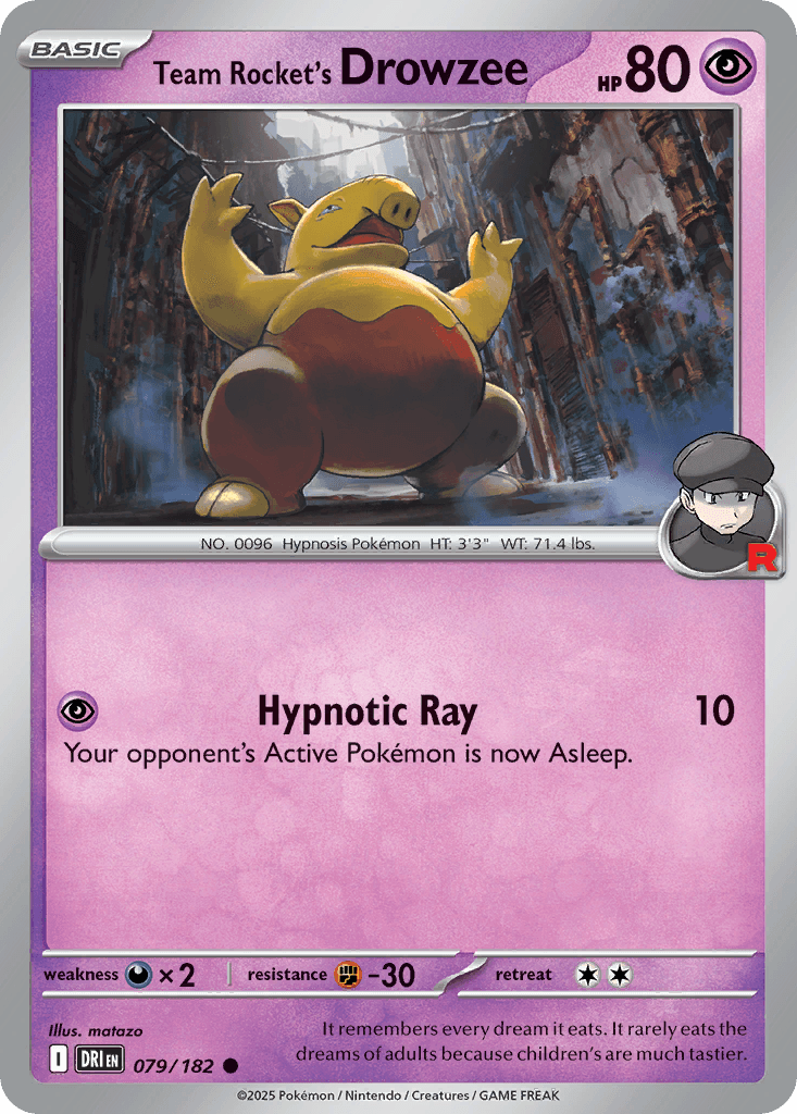 Carta Pokémon Team Rocket's Drowzee 79