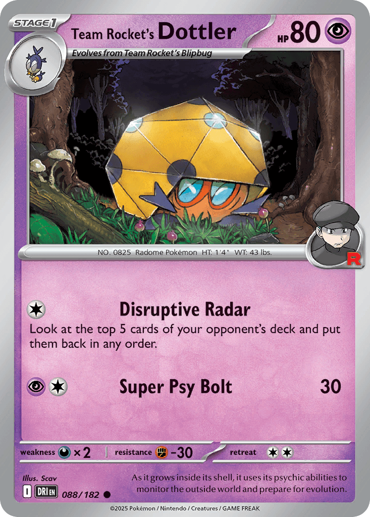 Carta Pokémon Team Rocket's Dottler