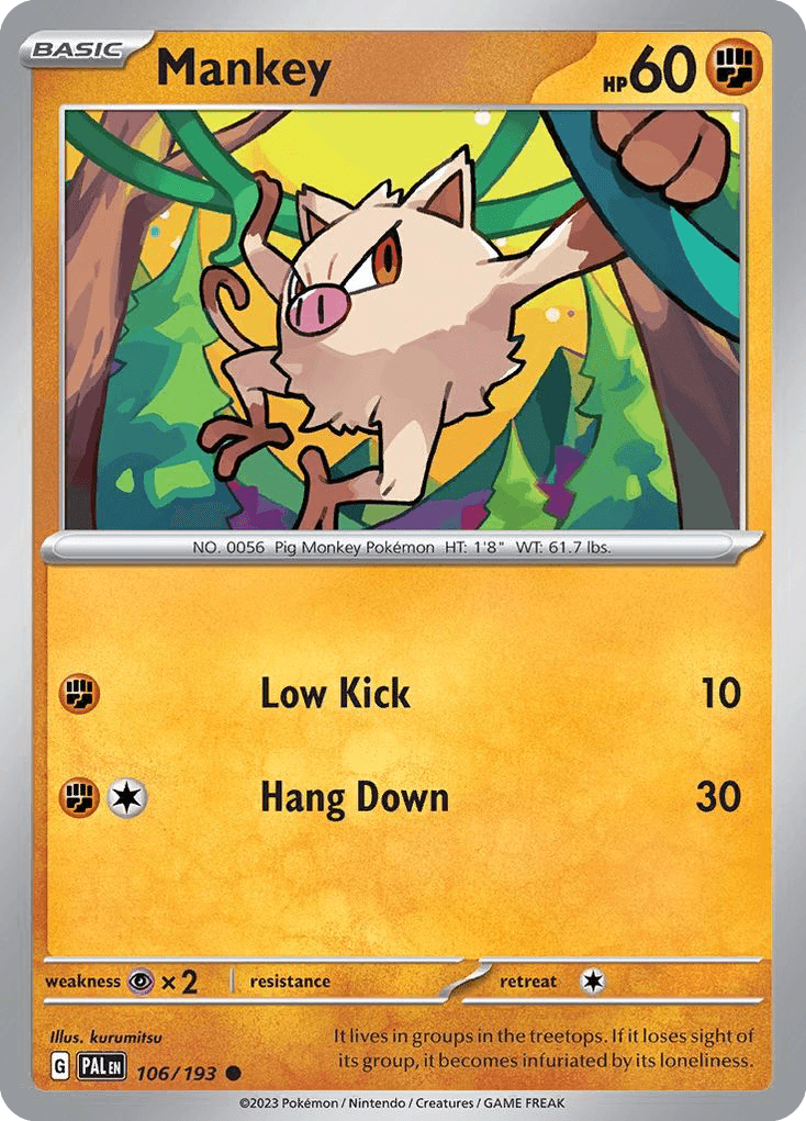 Carta Pokémon Mankey 106