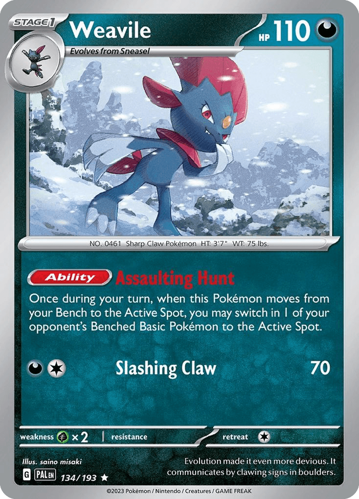 Carta Pokémon Weavile 134