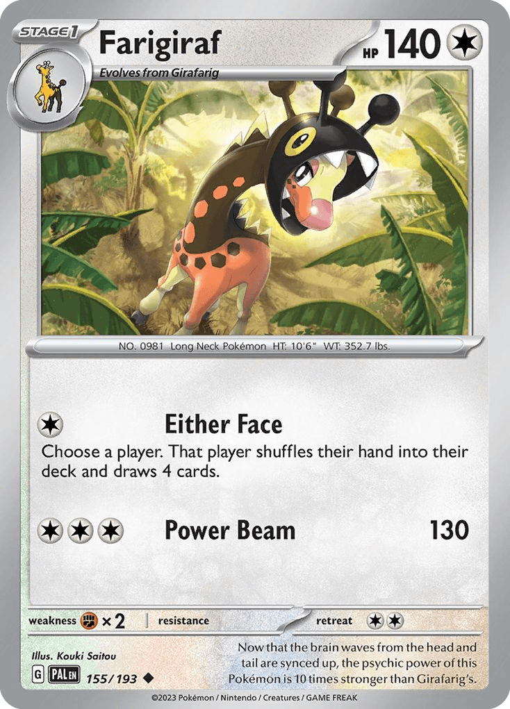 Carta Pokémon Farigiraf 155