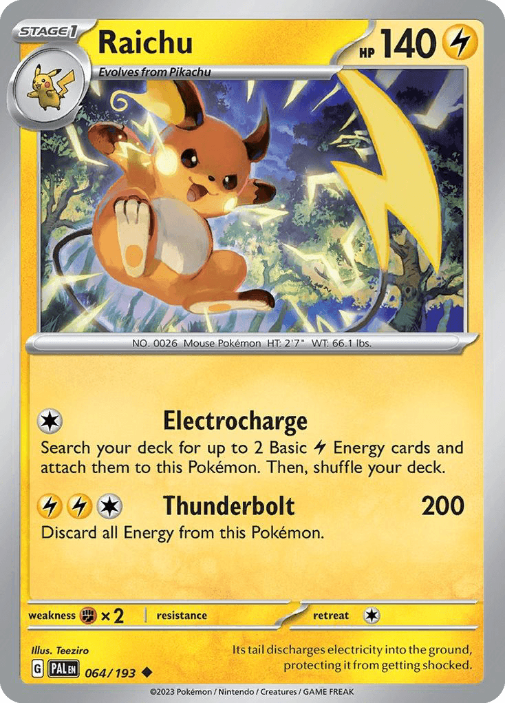Carta Pokémon Raichu 64