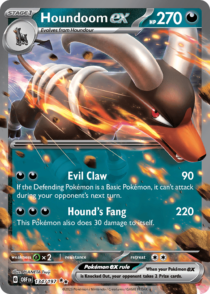 Carta Pokémon Houndoom ex 134