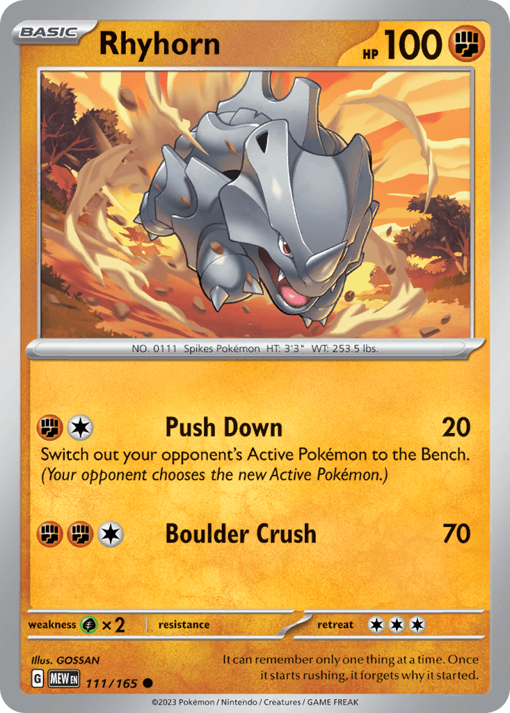 Carta Pokémon Rhyhorn 111