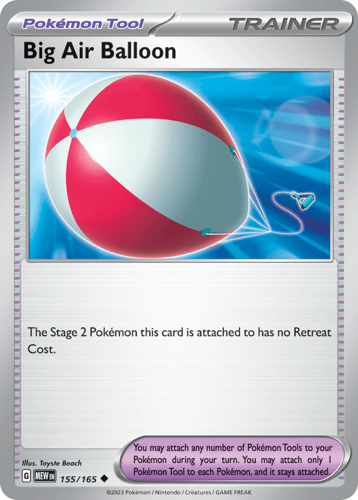 Carta Pokémon Big Air Balloon 155