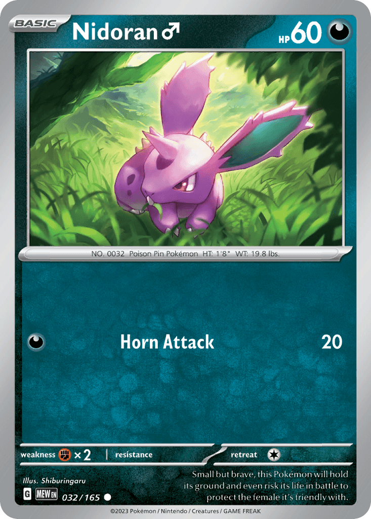 Carta Pokémon Nidoran ♂ 32