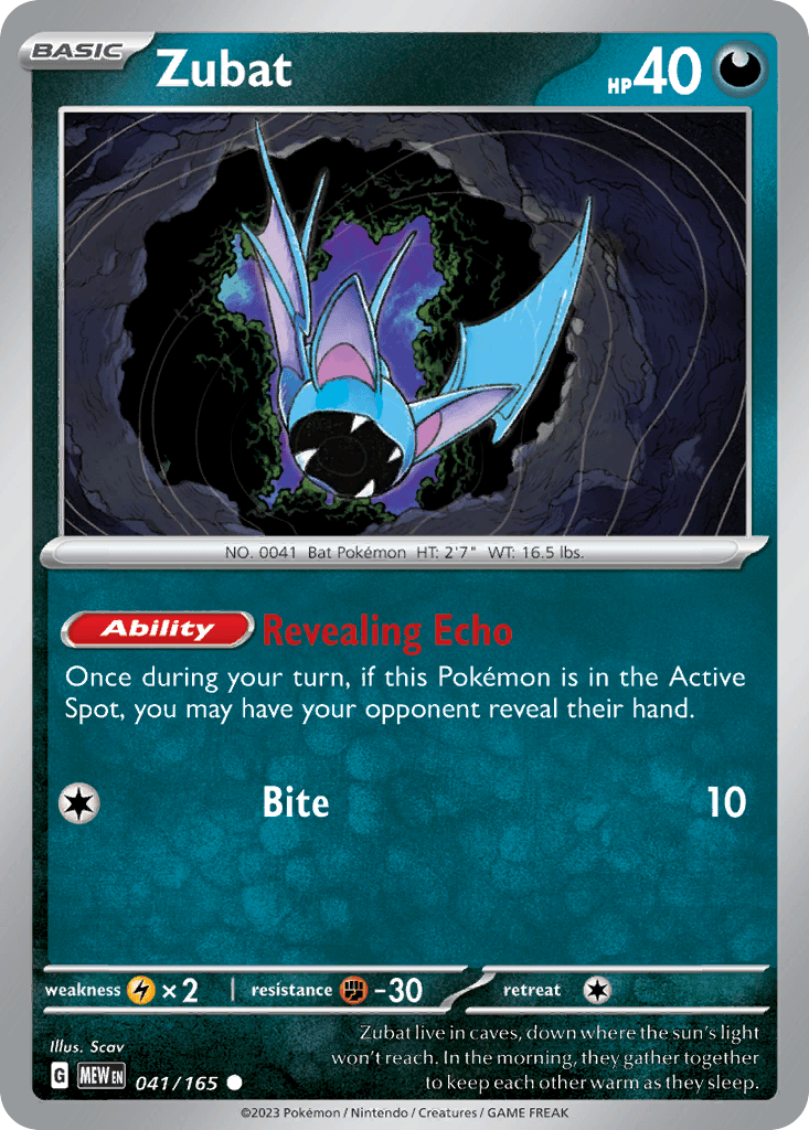 Carta Pokémon Zubat 41