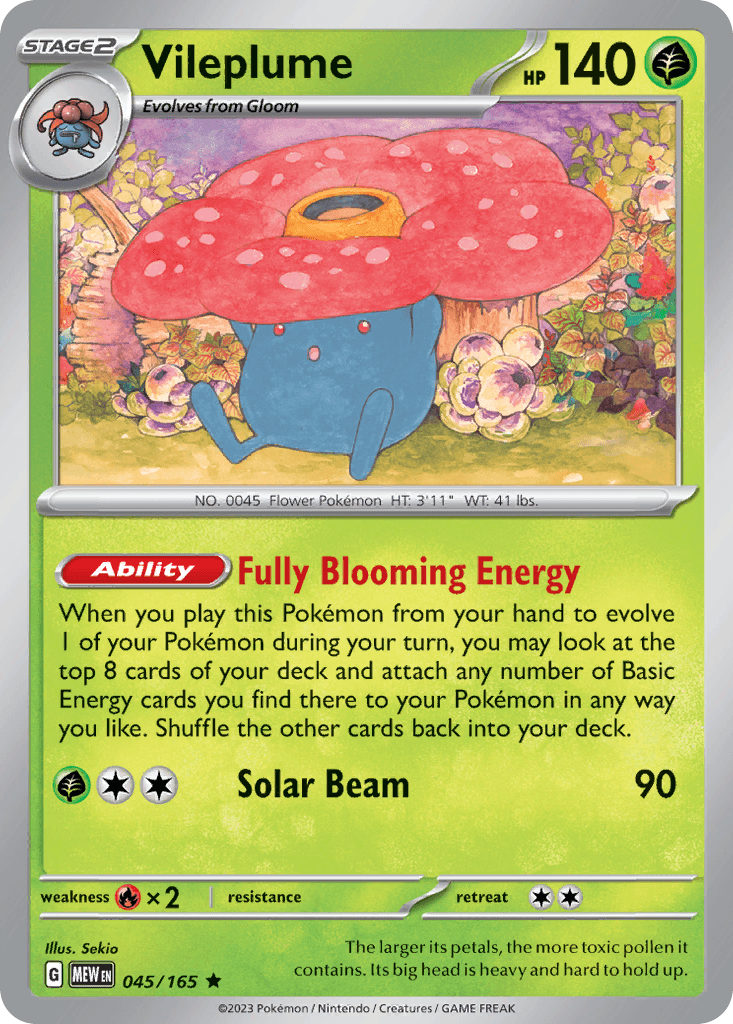 Carta Pokémon Vileplume 45