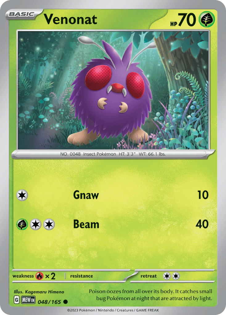 Carta Pokémon Venonat 48
